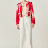 Pepper Knit Sailor Stripe Cropped Sweater Cardigan