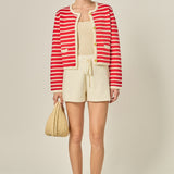 Pepper Knit Sailor Stripe Cropped Sweater Cardigan