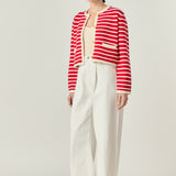 Pepper Knit Sailor Stripe Cropped Sweater Cardigan