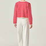 Pepper Knit Sailor Stripe Cropped Sweater Cardigan