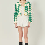 Knit Striped Sweater Cardigan