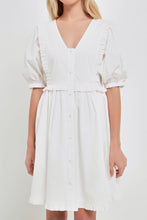 Load image into Gallery viewer, V Button Down Baby Doll Dress
