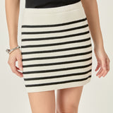 Knit Striped Mini Skirt