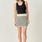 Knit Striped Mini Skirt