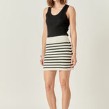 Knit Striped Mini Skirt