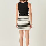 Knit Striped Mini Skirt
