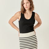 Knit Striped Mini Skirt