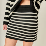 Knit Striped Mini Skirt