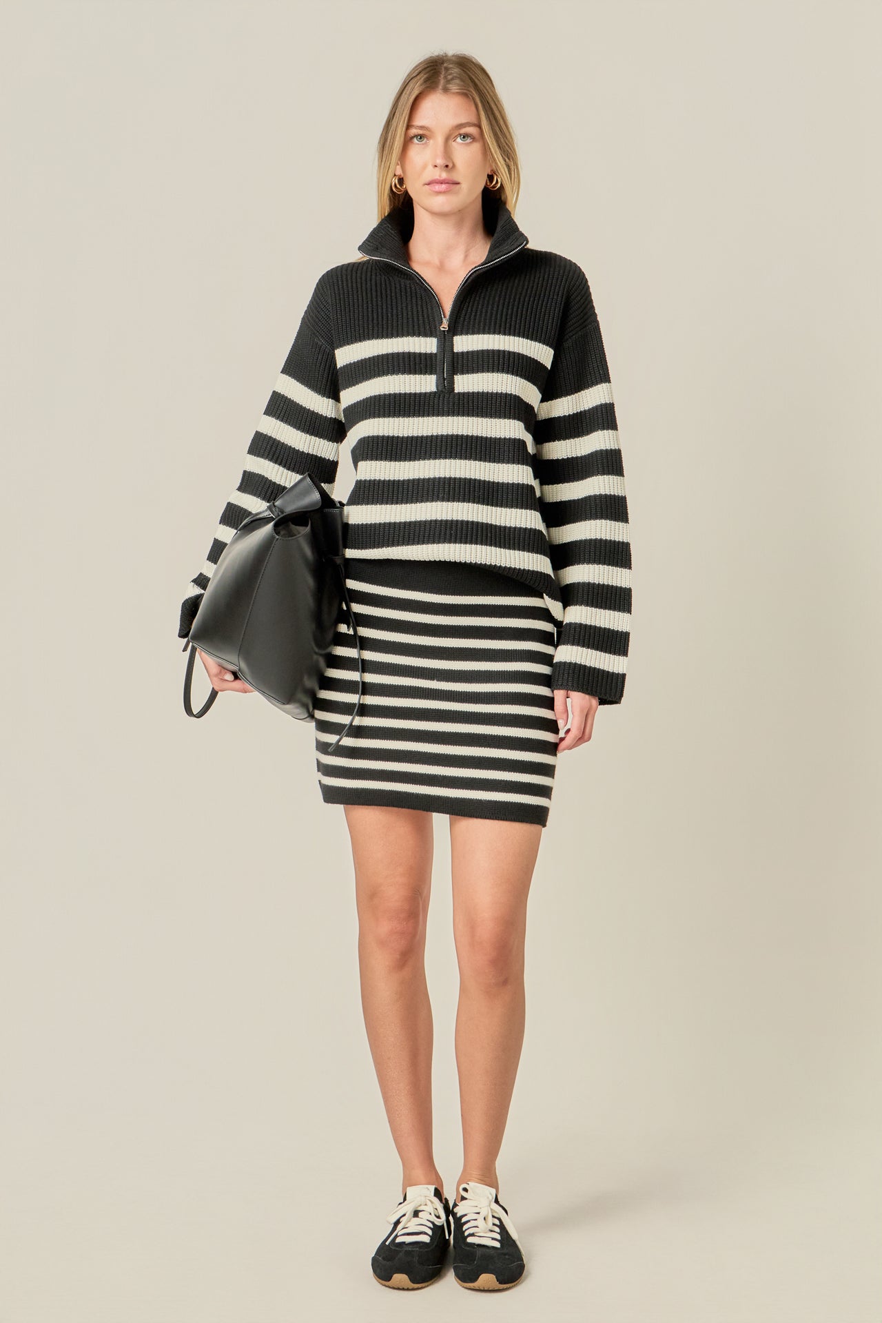 Knit Striped Mini Skirt