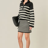 Knit Striped Mini Skirt