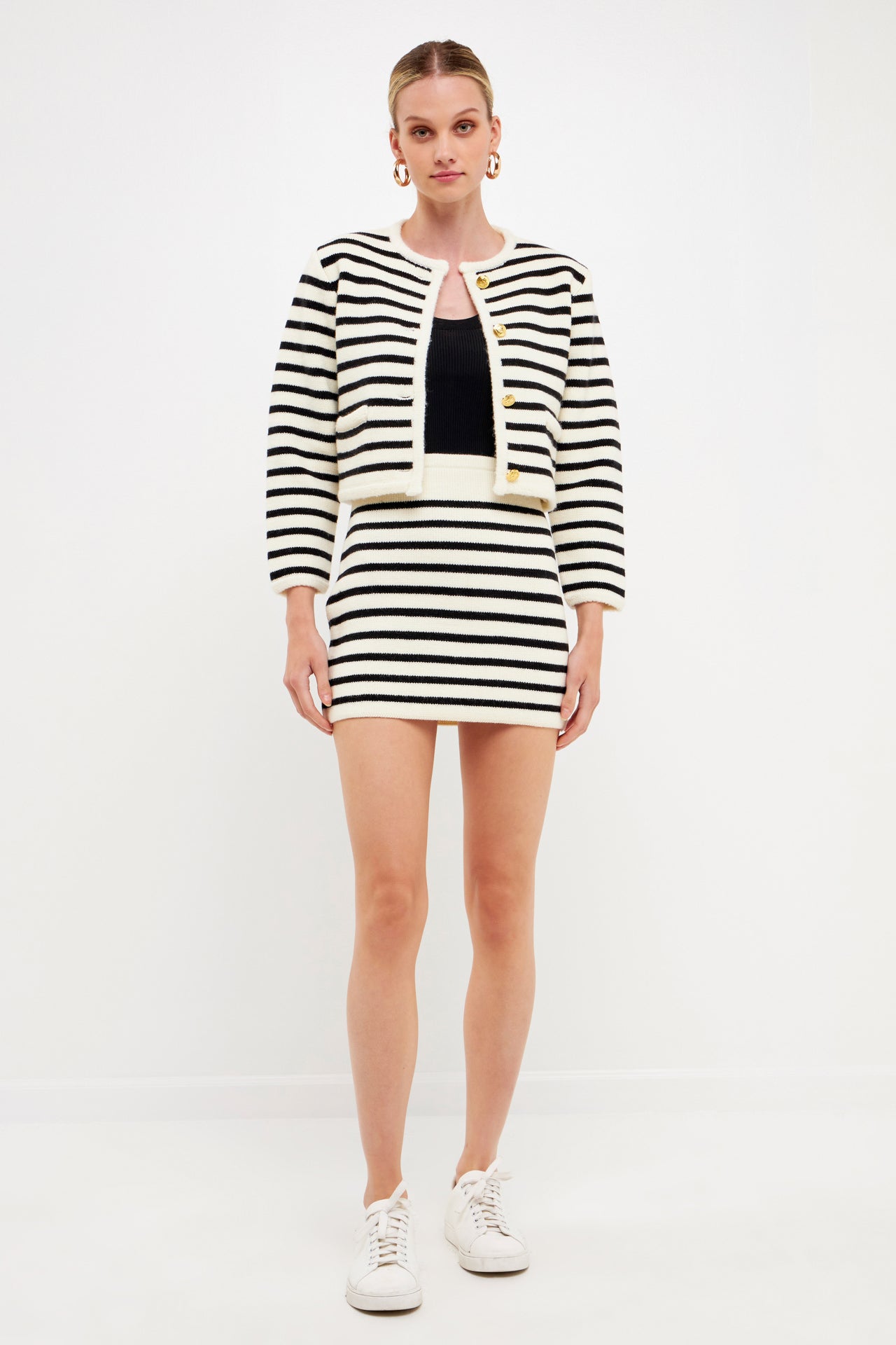 Knit Striped Mini Skirt