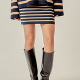 Knit Striped Mini Skirt