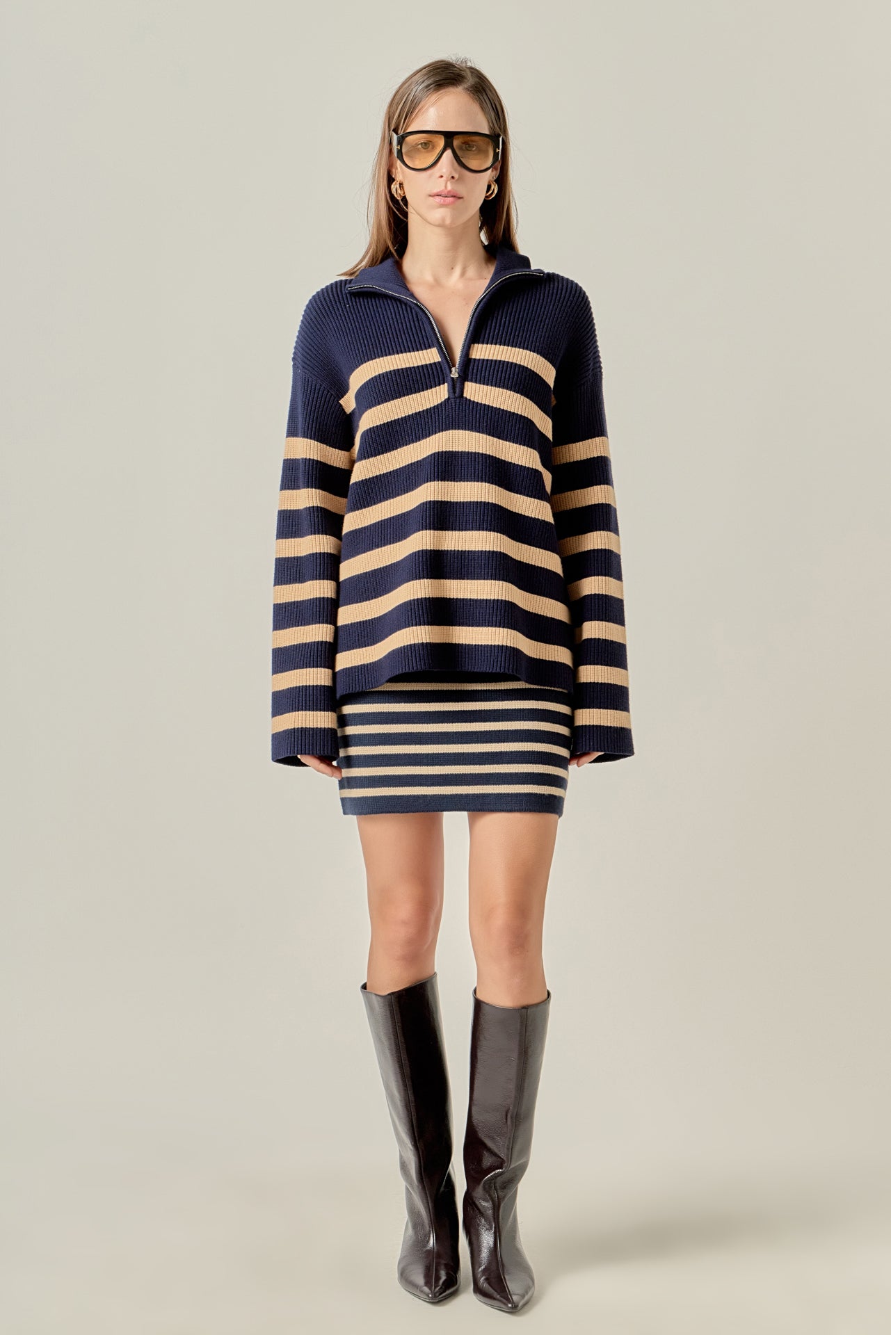 Knit Striped Mini Skirt – English Factory