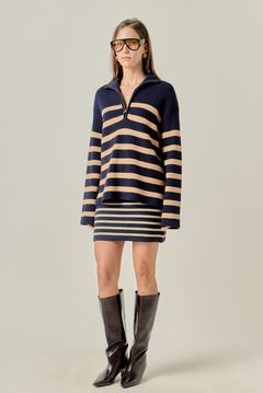 Knit Striped Mini Skirt