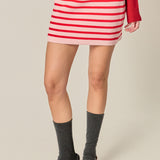 Knit Striped Mini Skirt
