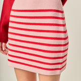 Knit Striped Mini Skirt