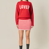 Knit Striped Mini Skirt