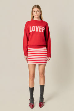 Knit Striped Mini Skirt