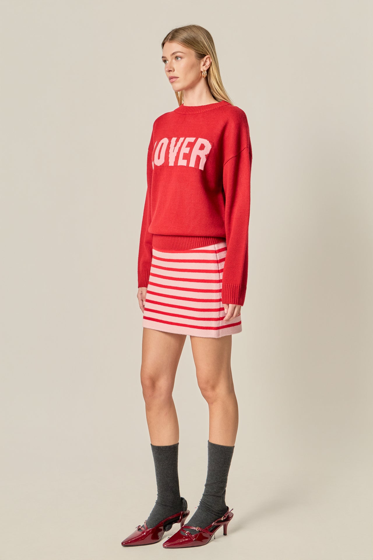 Knit Striped Mini Skirt – English Factory