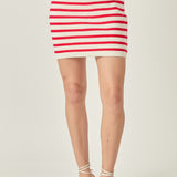 Knit Striped Mini Skirt