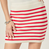 Knit Striped Mini Skirt