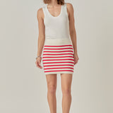 Knit Striped Mini Skirt