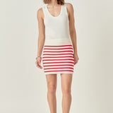 Knit Striped Mini Skirt