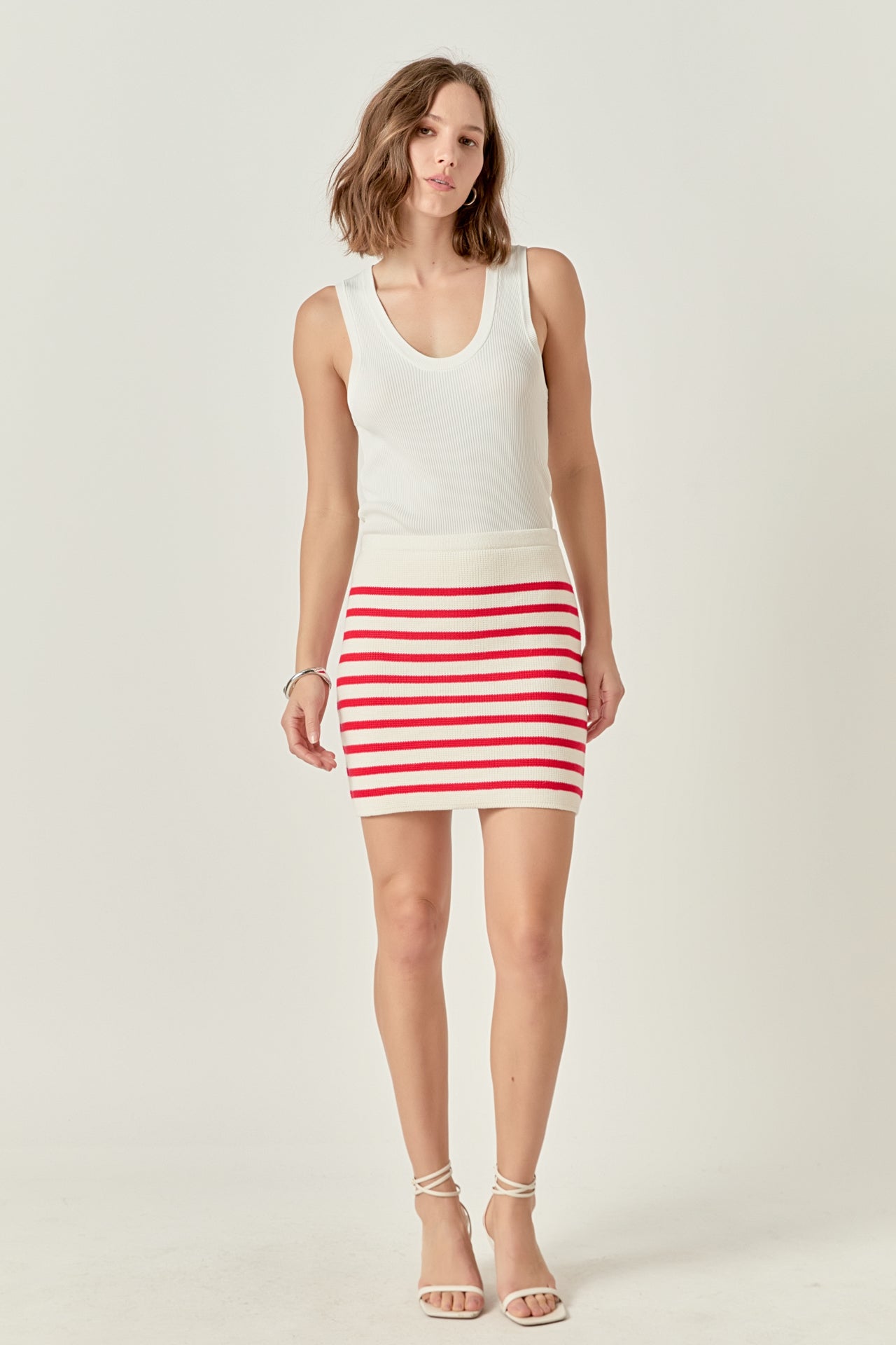 Knit Striped Mini Skirt