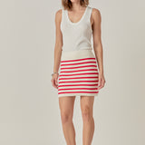 Knit Striped Mini Skirt