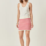 Knit Striped Mini Skirt