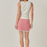 Knit Striped Mini Skirt