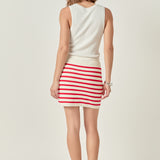 Knit Striped Mini Skirt