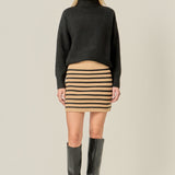 Knit Striped Mini Skirt