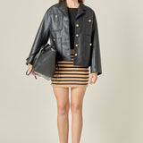 Knit Striped Mini Skirt