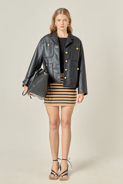 Knit Striped Mini Skirt