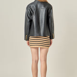 Knit Striped Mini Skirt