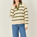 Striped Collared Sweater