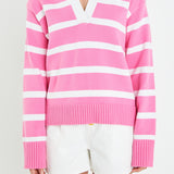 Striped Collared Sweater