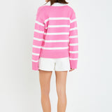 Striped Collared Sweater