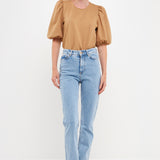 Puff Sleeve Ponte Top