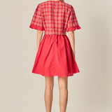 Mixed Media Tweed Mini Dress