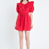 Smocked Ruffled Mini Dress