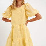 Gridded Curved Baby Doll Dress- Sold Out