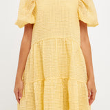 Gridded Curved Baby Doll Dress- Sold Out