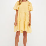 Gridded Curved Baby Doll Dress- Sold Out