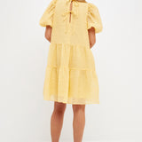 Gridded Curved Baby Doll Dress- Sold Out