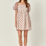 Organza Polka Dot Mini Dress