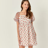 Organza Polka Dot Mini Dress