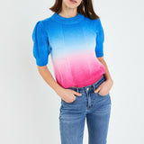 Puff Sleeve Ombre Sweater Top