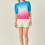 Puff Sleeve Ombre Sweater Top